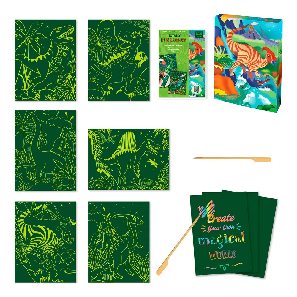 BOX CANDIY Scratch Art - Totally Dinosaurs - 1 stk