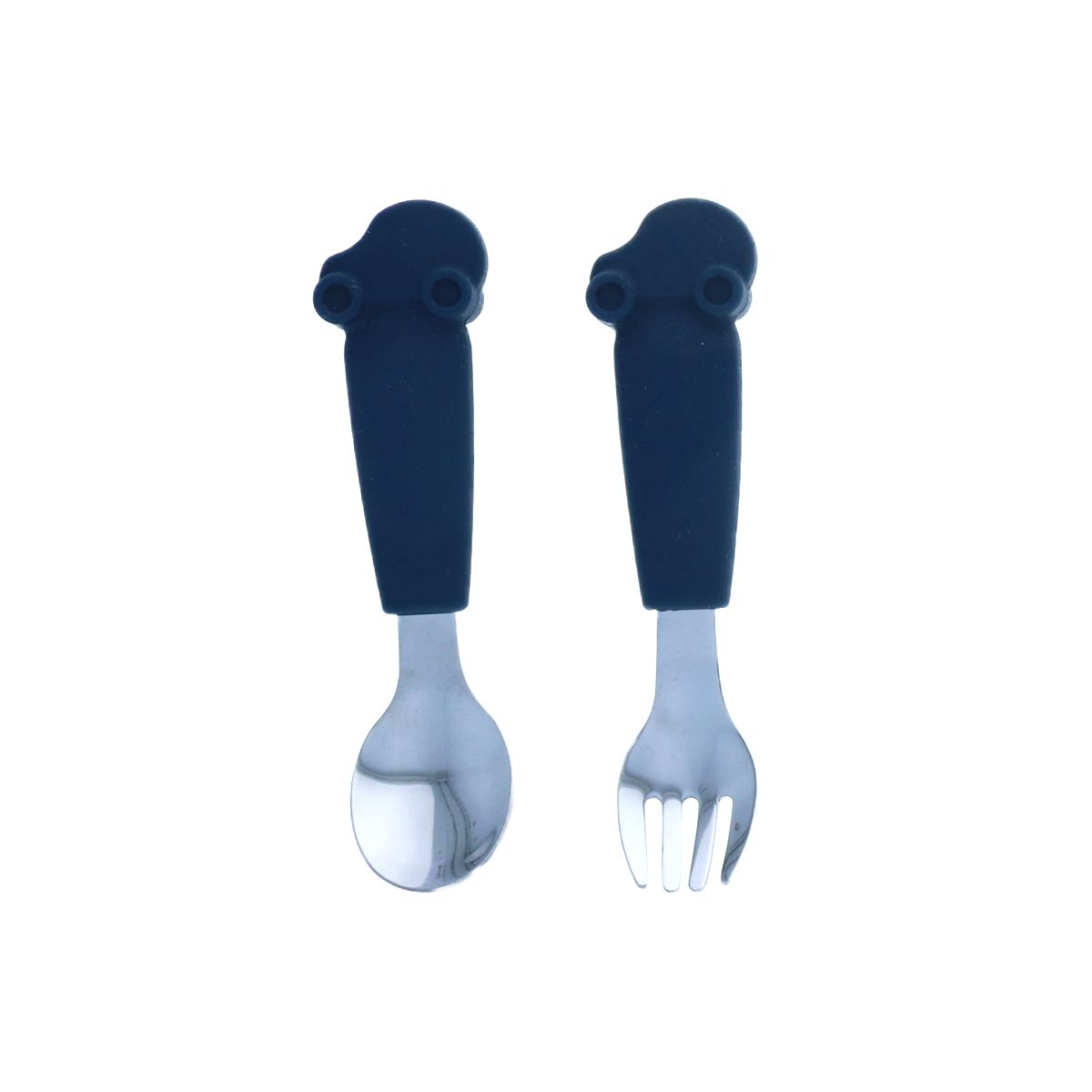 Cuillère avec manche voiture silicone bleu marine Pause goûter