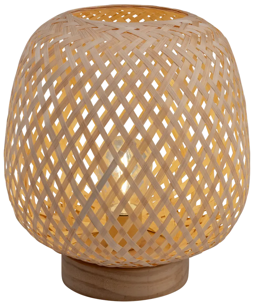 Bordlampe bambus flet - H20 cm