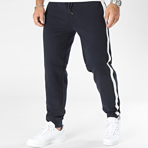 Pantalon Jogging A Bandes 3013 Bleu Marine