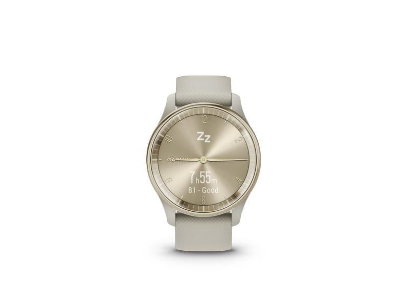 GARMIN Sportuhr Vivomove Trend Weiss/Olivgrün Hybrid-Smartwatch