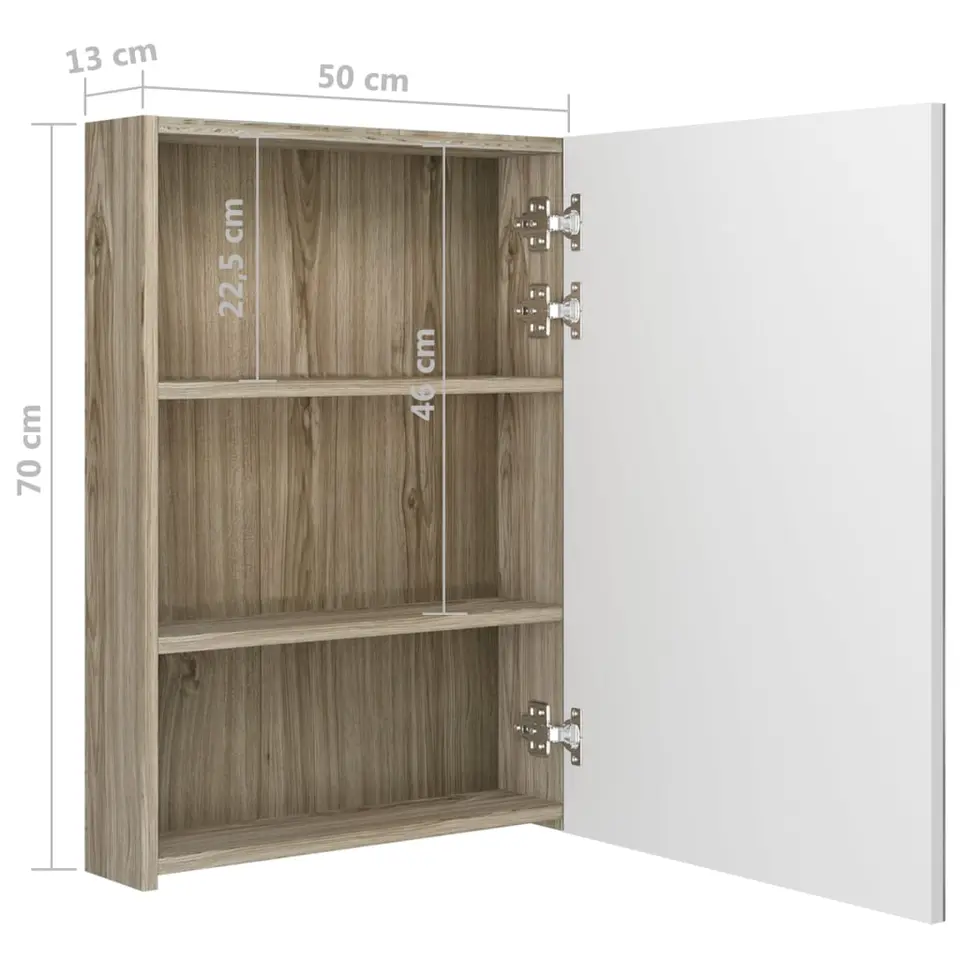 vidaXL - Badkamerkast - Wit - MDF - 50 x 13 x 70 cm