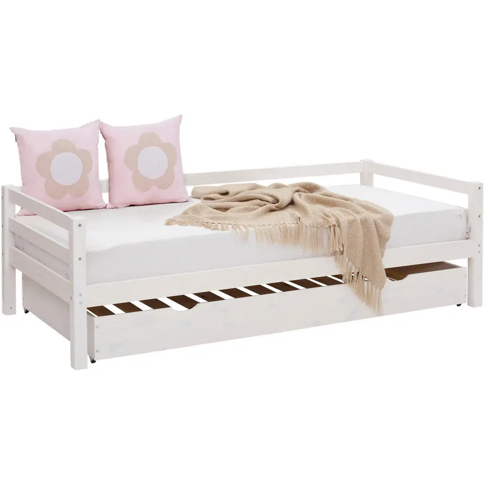 Alpi - Bed met bedlade 90x200 cm wit grenen