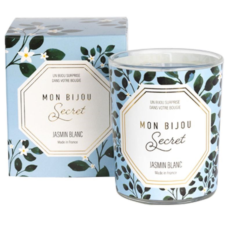 Bougie Bijou Collier argenté - Parfum Jasmin - 40h