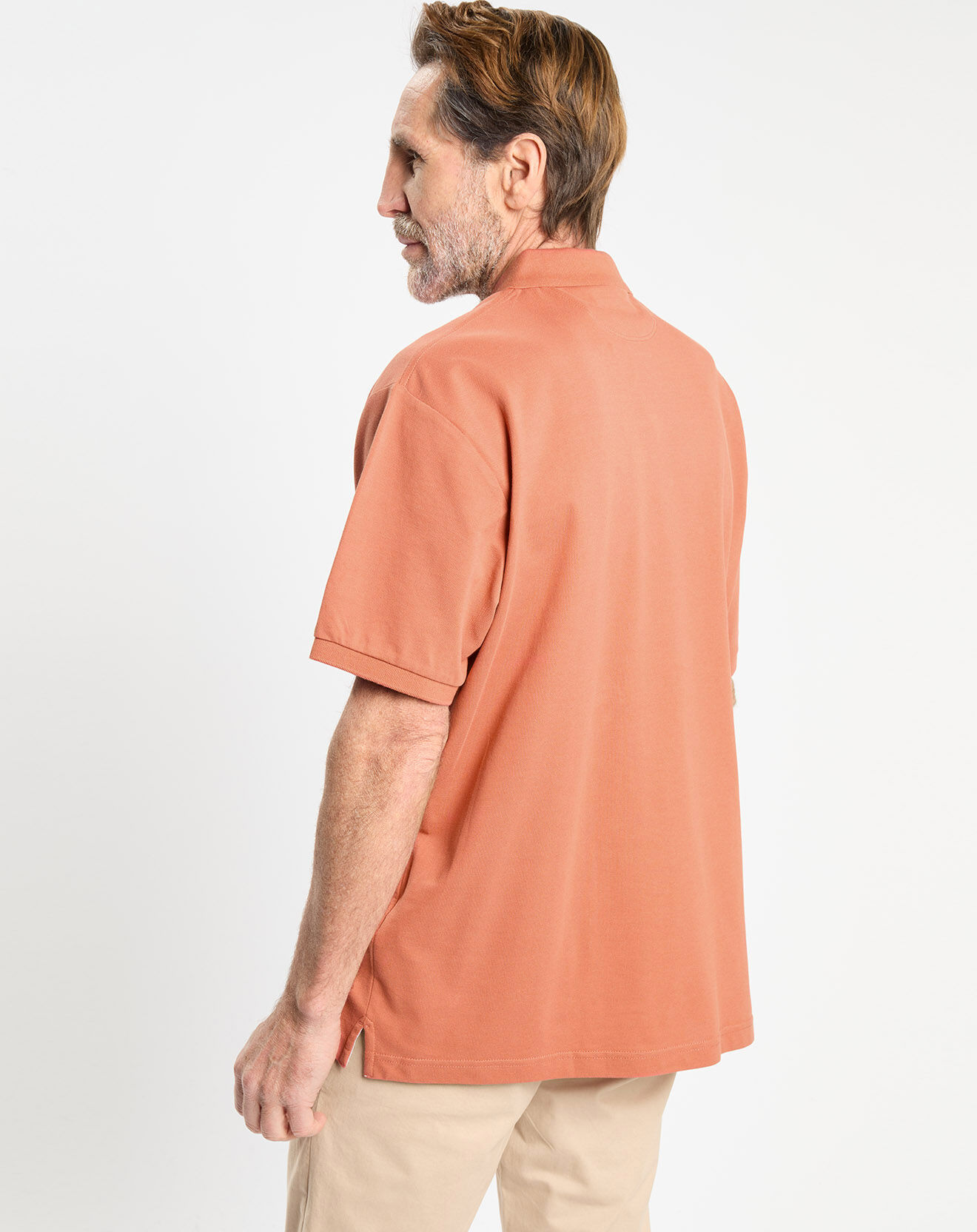 Hackett London Polo manches courtes uni piqué orange moyen