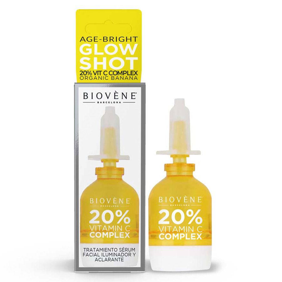 Biovène Glow Shot Age-Bright 20% Vit C + Organic Banana Facial Serum Treatment 10ml