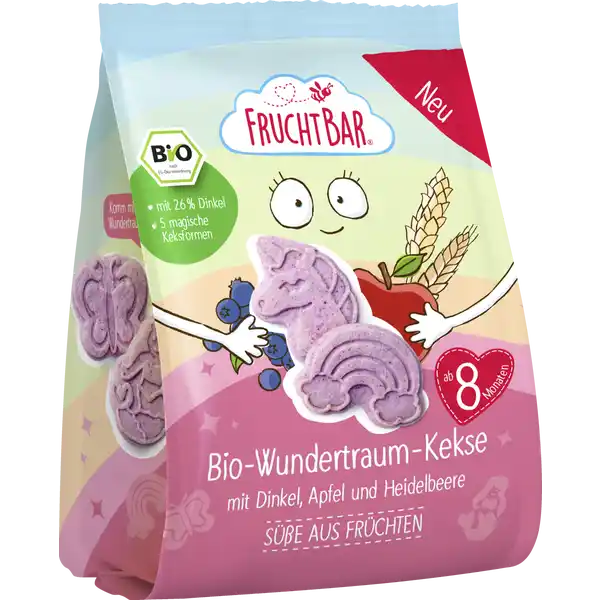 Bio Wundertraum Kekse mit Dinkel, Apfel und Heidelbeere