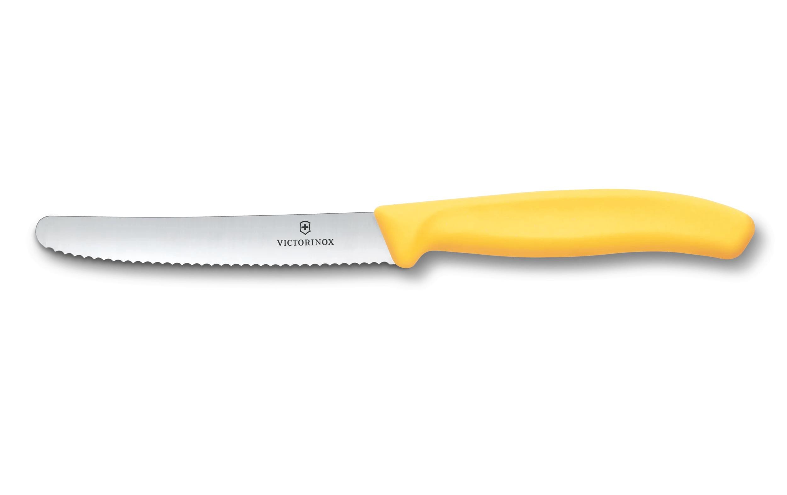 Tafelmesser Swiss Classic, 11 cm, GelbGemüsemesser mit extra scharfem Wellenschliff