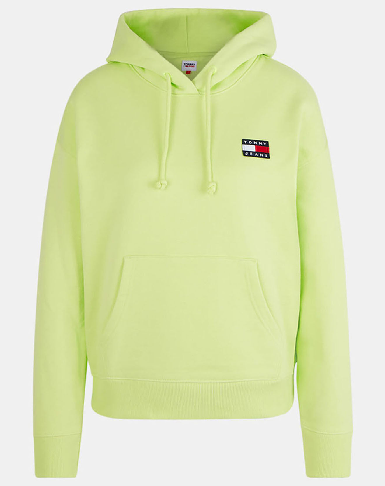 Tommy Jeans Sweat à capuche tommy badge vert fluo