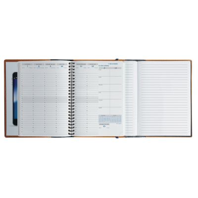 Agenda de bureau Cléa All in One Visuel Horizons 20S spiralé - 1 semaine sur 2 pages - 15 x 21 cm - Café - Exacompta
