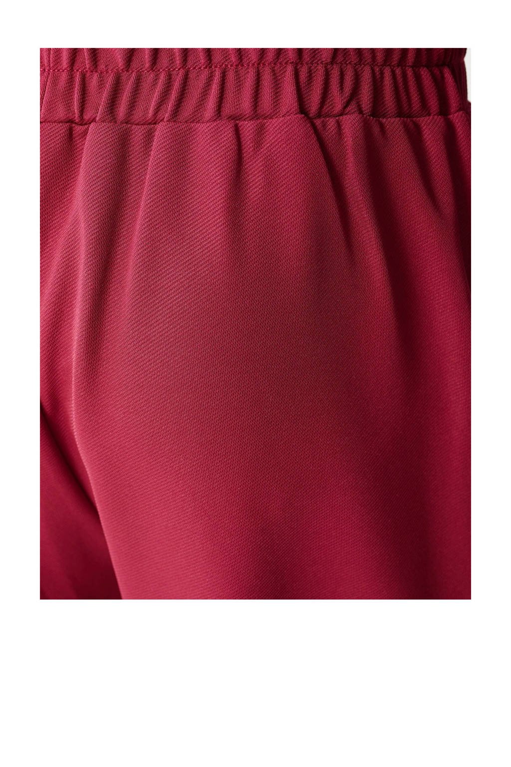 Shoeby wide leg casual broek donkerrood