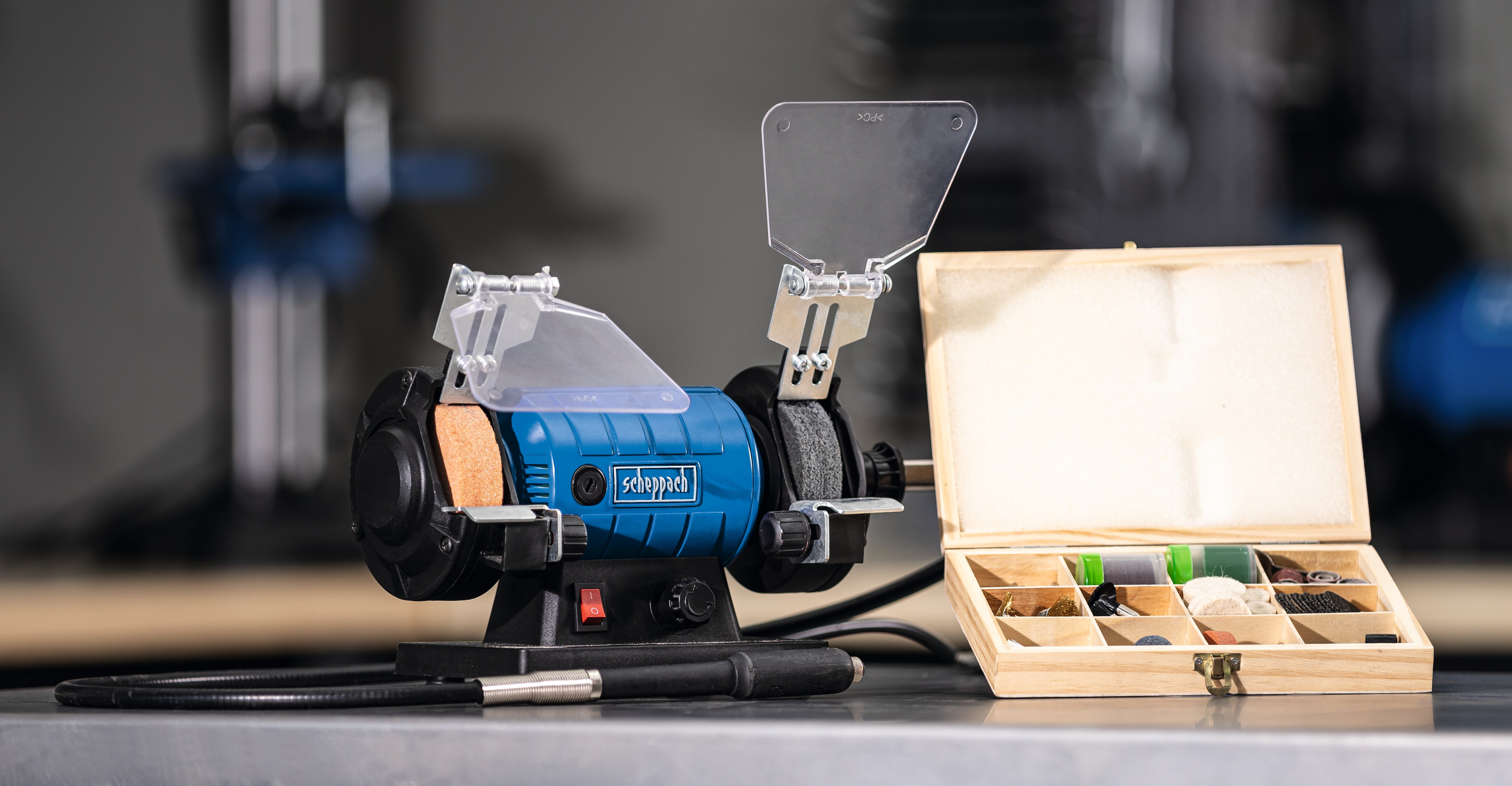 scheppach Doppelschleifer GH35 mit flexibler Welle