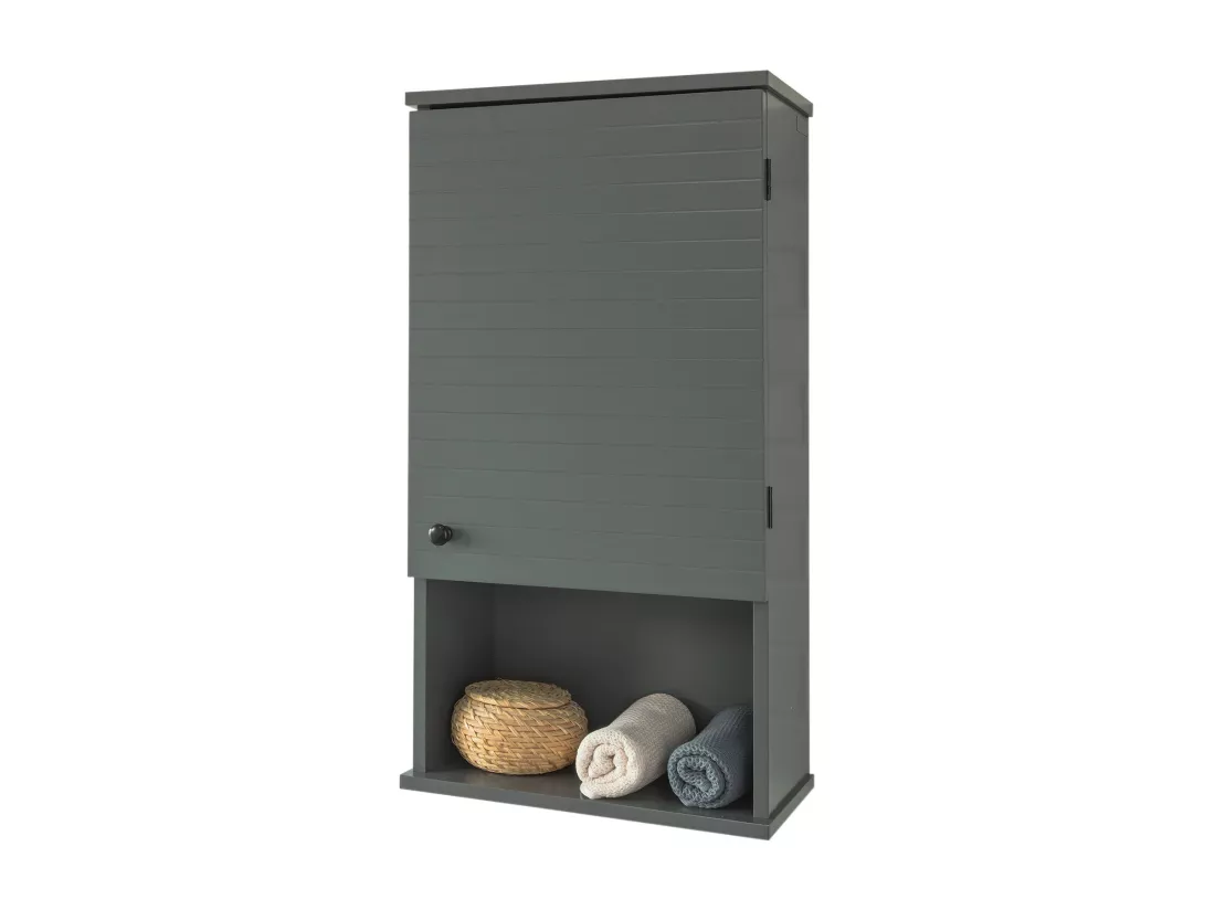 Meuble Haut Armoire Suspendue de Toilettes Placard Mural avec Porte et étagères,BZR25-DG