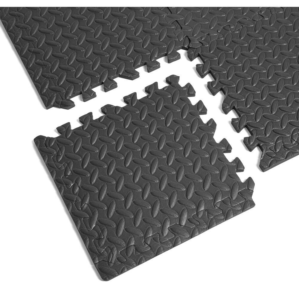 Lot de 6 dalles de sol mousse eva noir 30x30cm