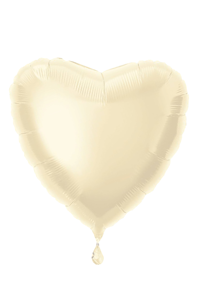 Hart Helium Ballon Ivoorkleur Leeg 45cm