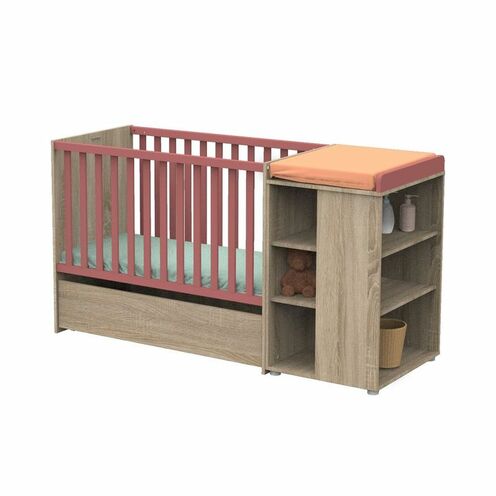 Lit combiné évolutif 120x60 NOVA Rose - SAUTHON