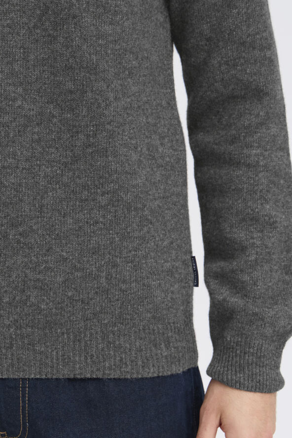 Casual Friday CFKARL halfzip lambswool knit Pewter mix