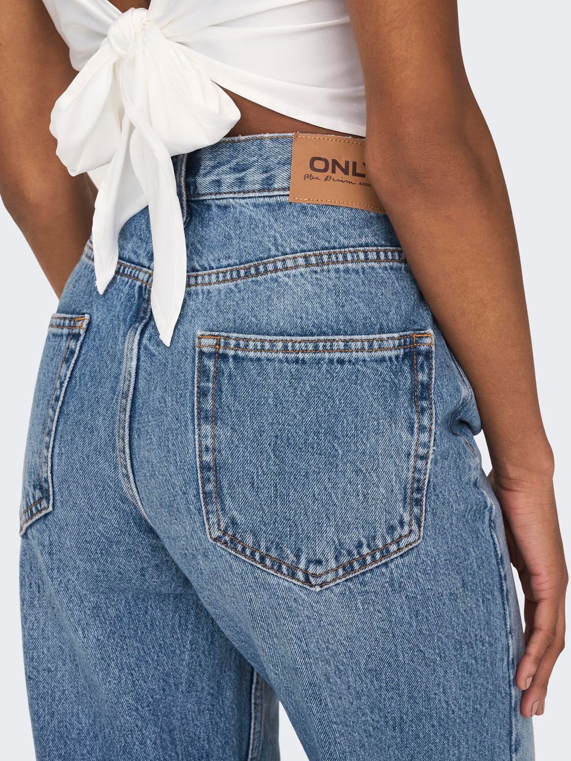 ONLROBYN Hohe Taille Gerade geschnitten Jeans Medium Blue Denim