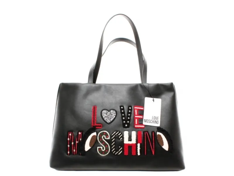 Moschino Moschino, Moschino, Leather, Handbag, Black, jc4288pp06km_0000, 36/39 x 25.5 x 11 cm For Women
