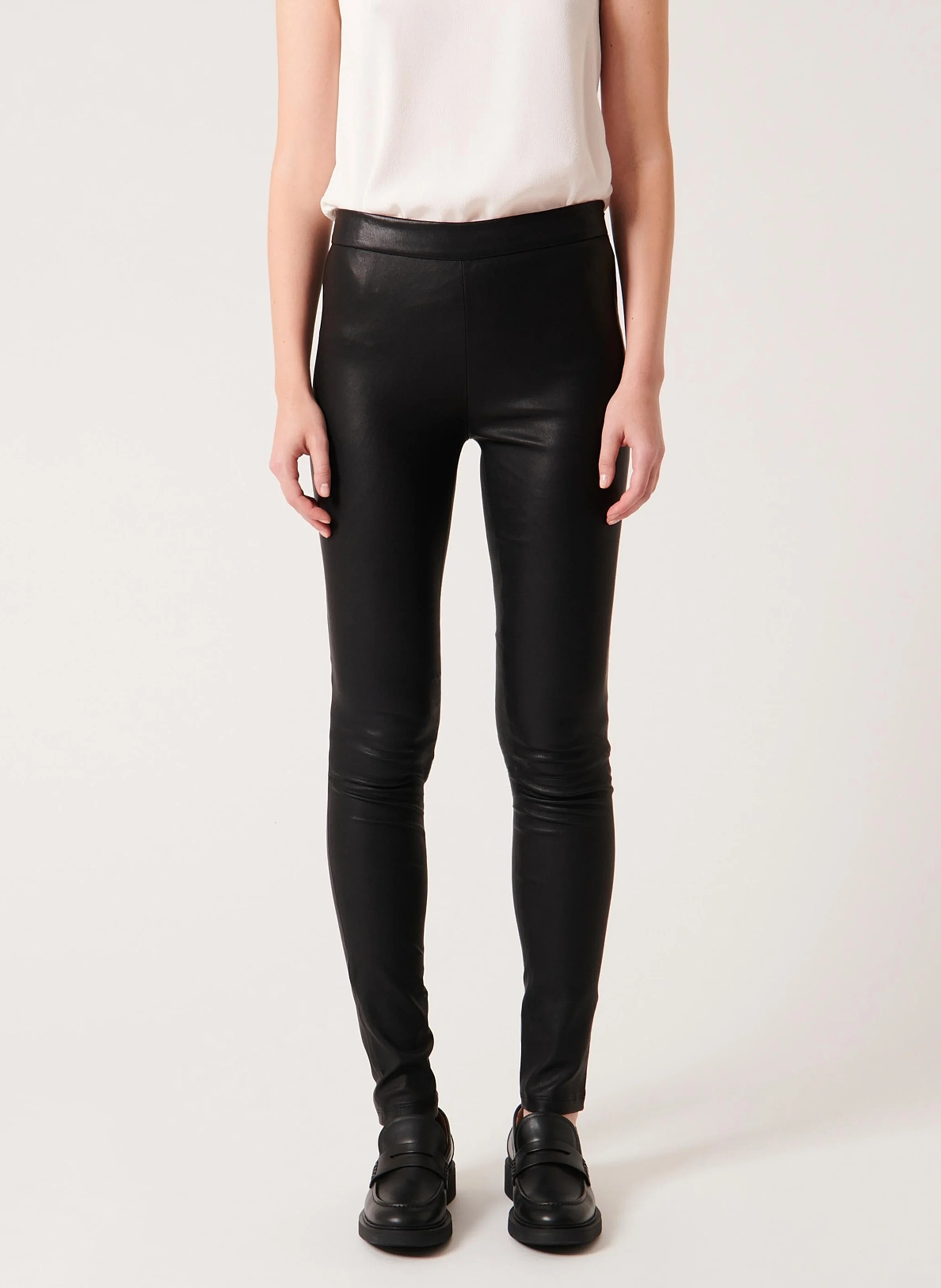 PIYA - Pantalon skinny en cuir | Noir