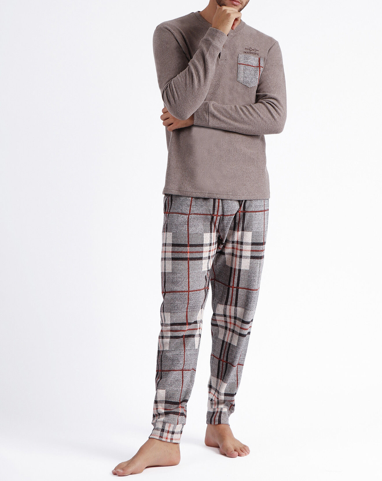 Admas Haut à manches longues & Pantalon Luca marron
