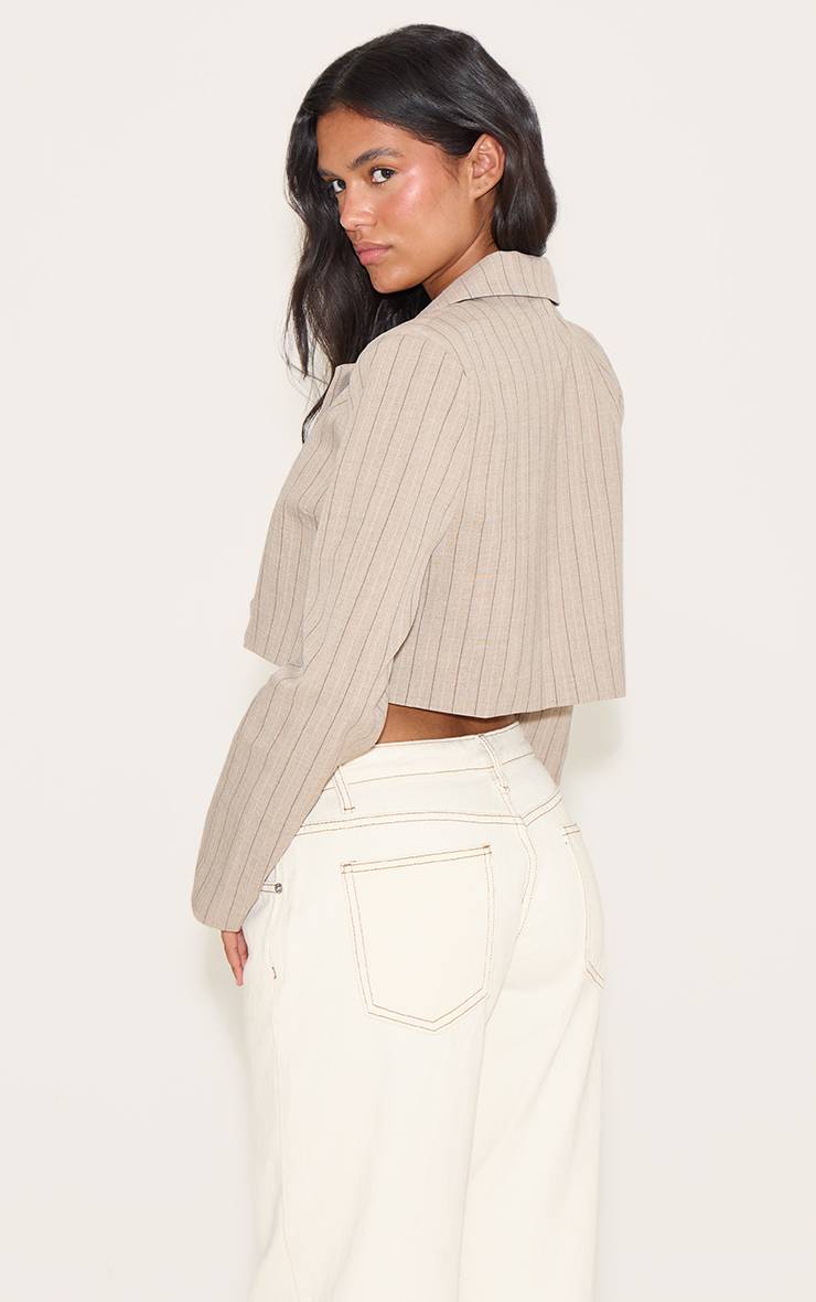 Taupe Blazer Court Coupe Boxy