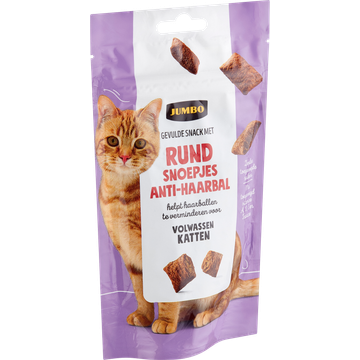 Jumbo Gevulde Snack met Rund Snoepjes Anti-Haarbal Volwassen Katten 60 g