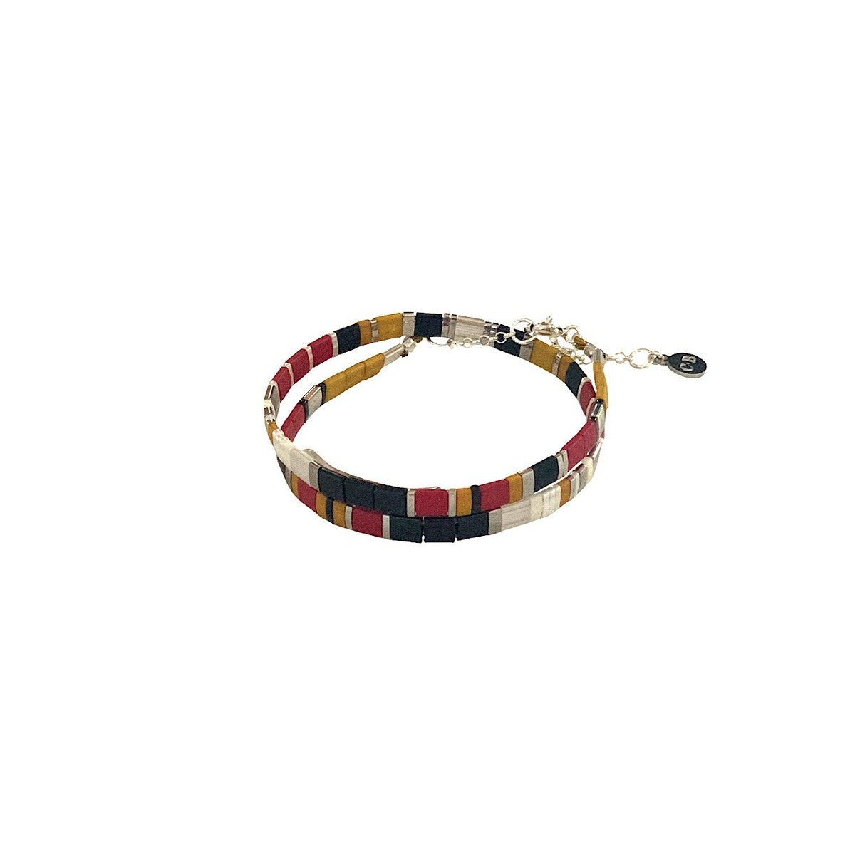 Collier Claire BERTEAU Gapo Perles plates en verre 1