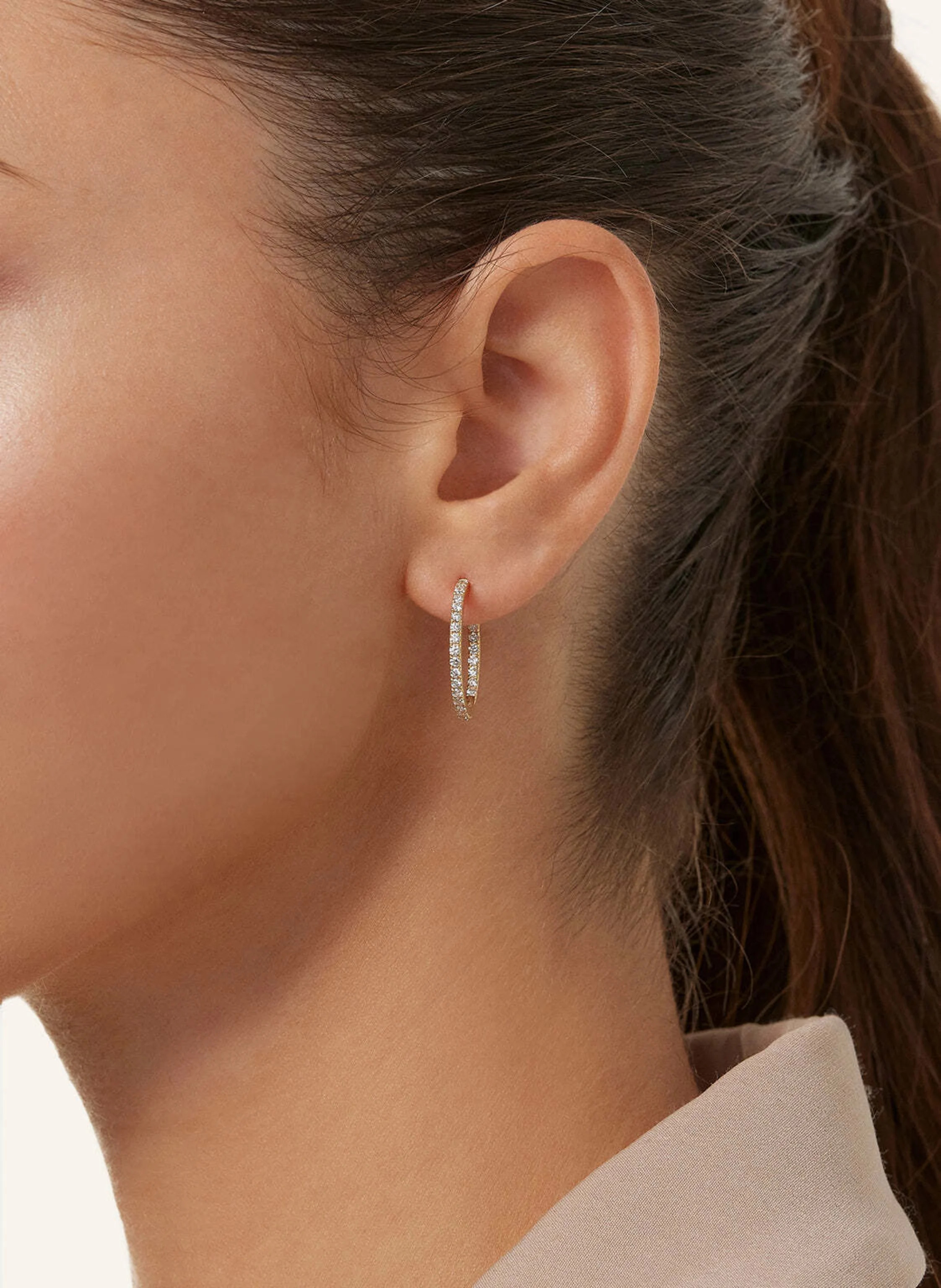 VEYNOU Creolen CLEO SMALL aus 14 Karat Roségold mit lab-grown Diamanten