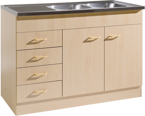 Held Furniture Spoelbakkast incl. spoelbak (geen spoelbak inbegrepen) BxDxH 120x60x85 cm beuken mat gedemonteerd