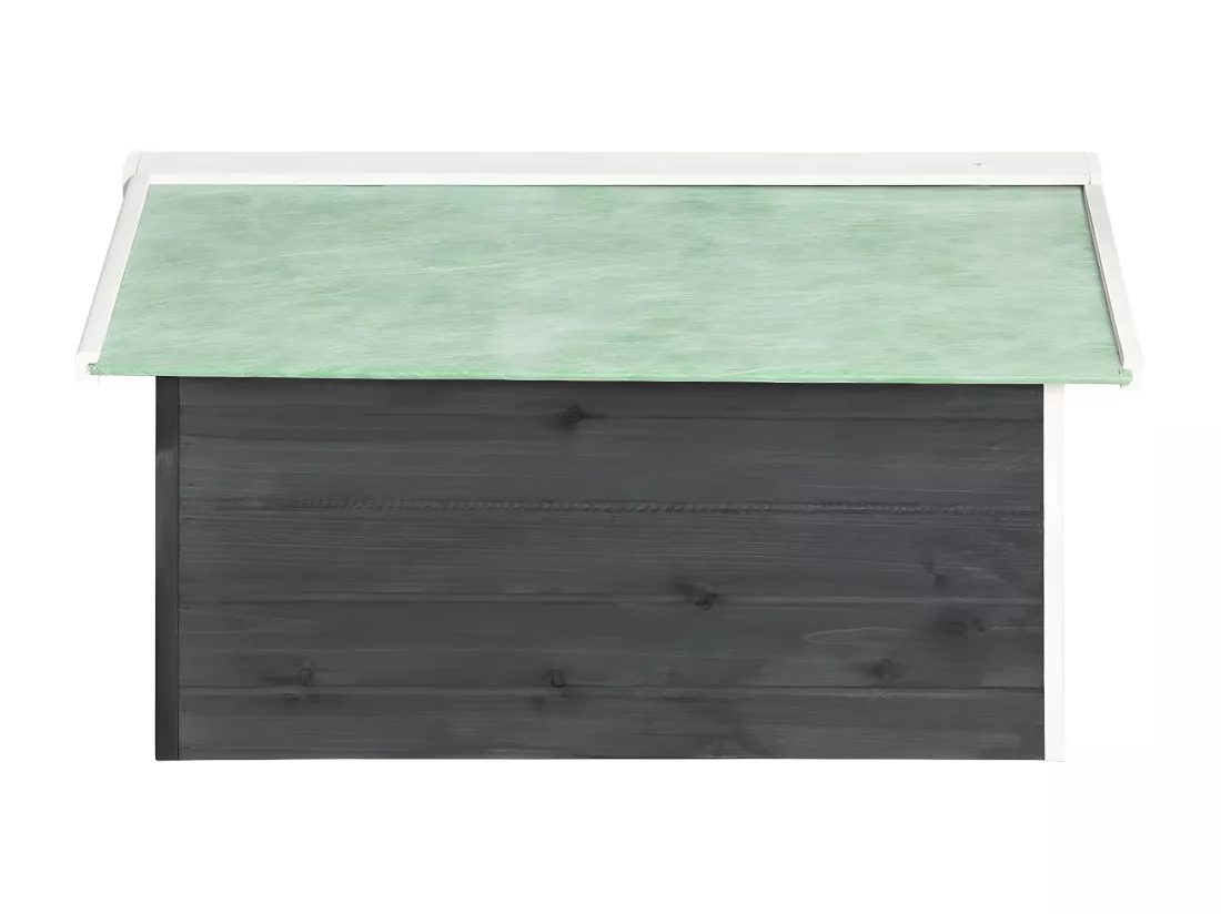 Prolenta Premium - Garage de tondeuse à gazon 72x87x50 cm Gris et blanc Sapin