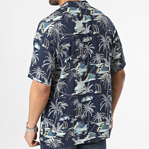 Chemise Manches Courtes Tropic Bleu Marine Floral