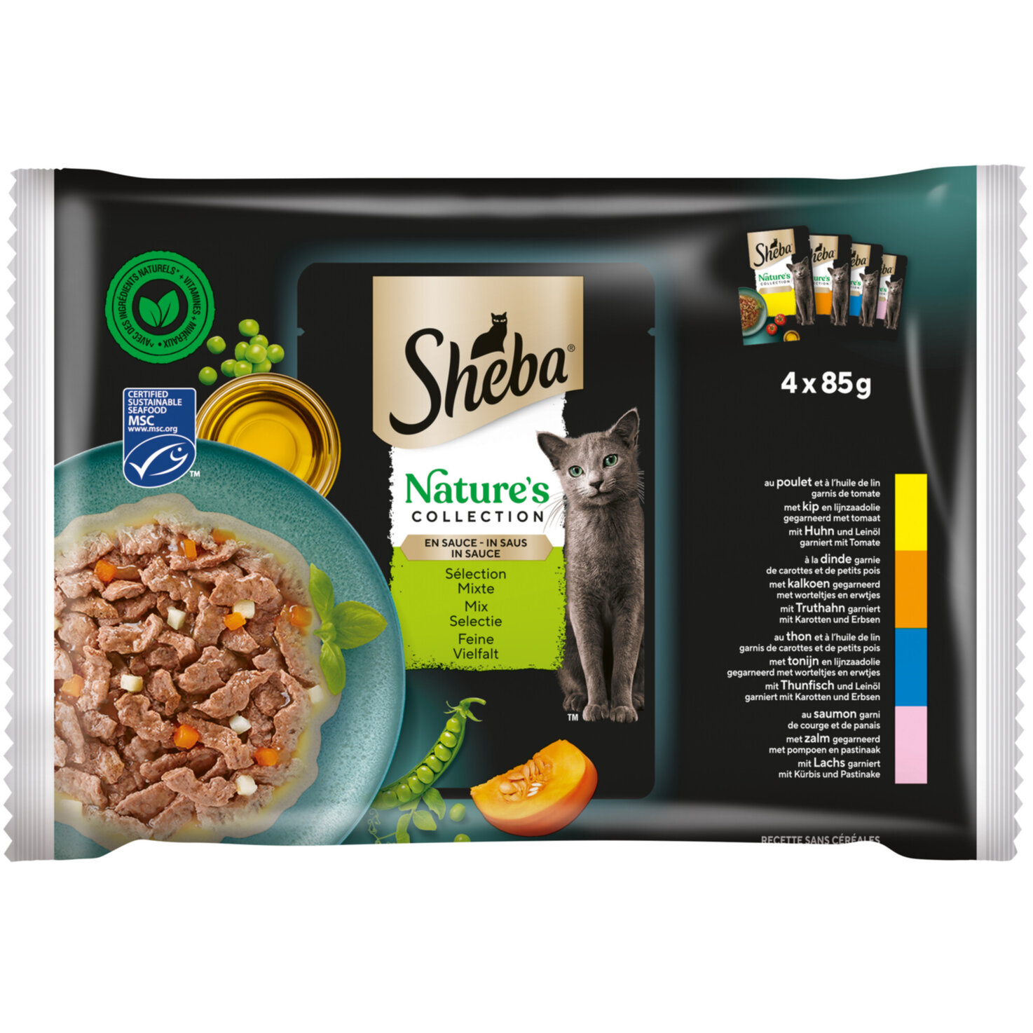 Sheba Katzenfutter in Sauce Nature's Collection Mix 4x85g