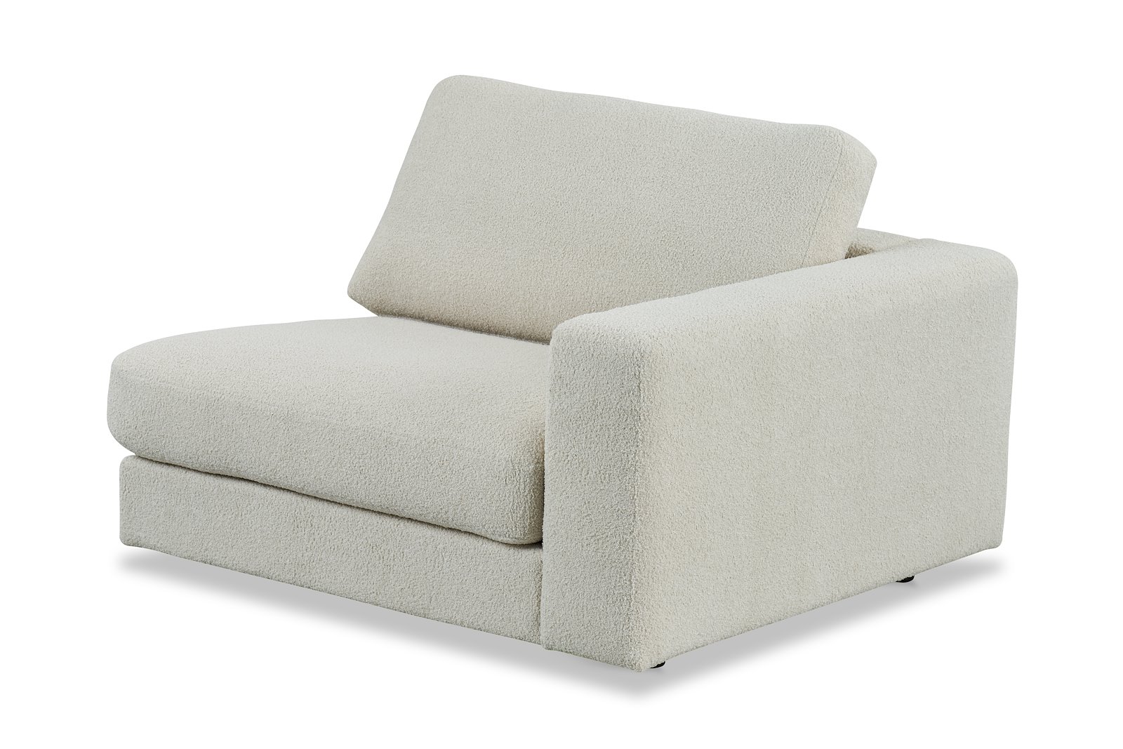 Monza sofa moduler 1,5-seter arm høyre. Tekstil Now or Never 03 Cream med sorte ben