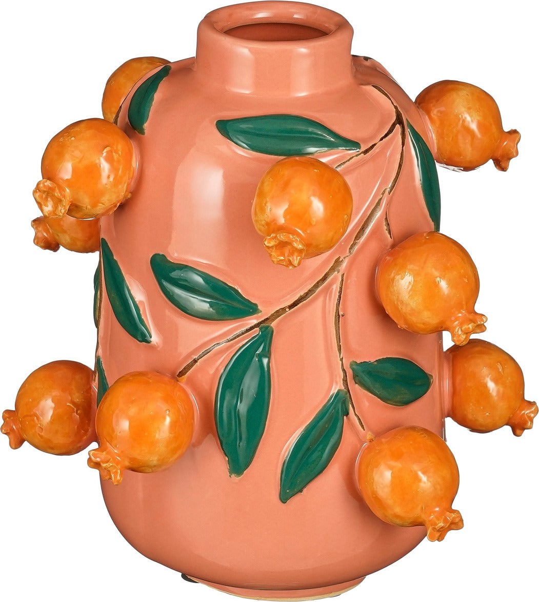 Mica Decorations vaas Melika oranje D 21 H 22,5 cm