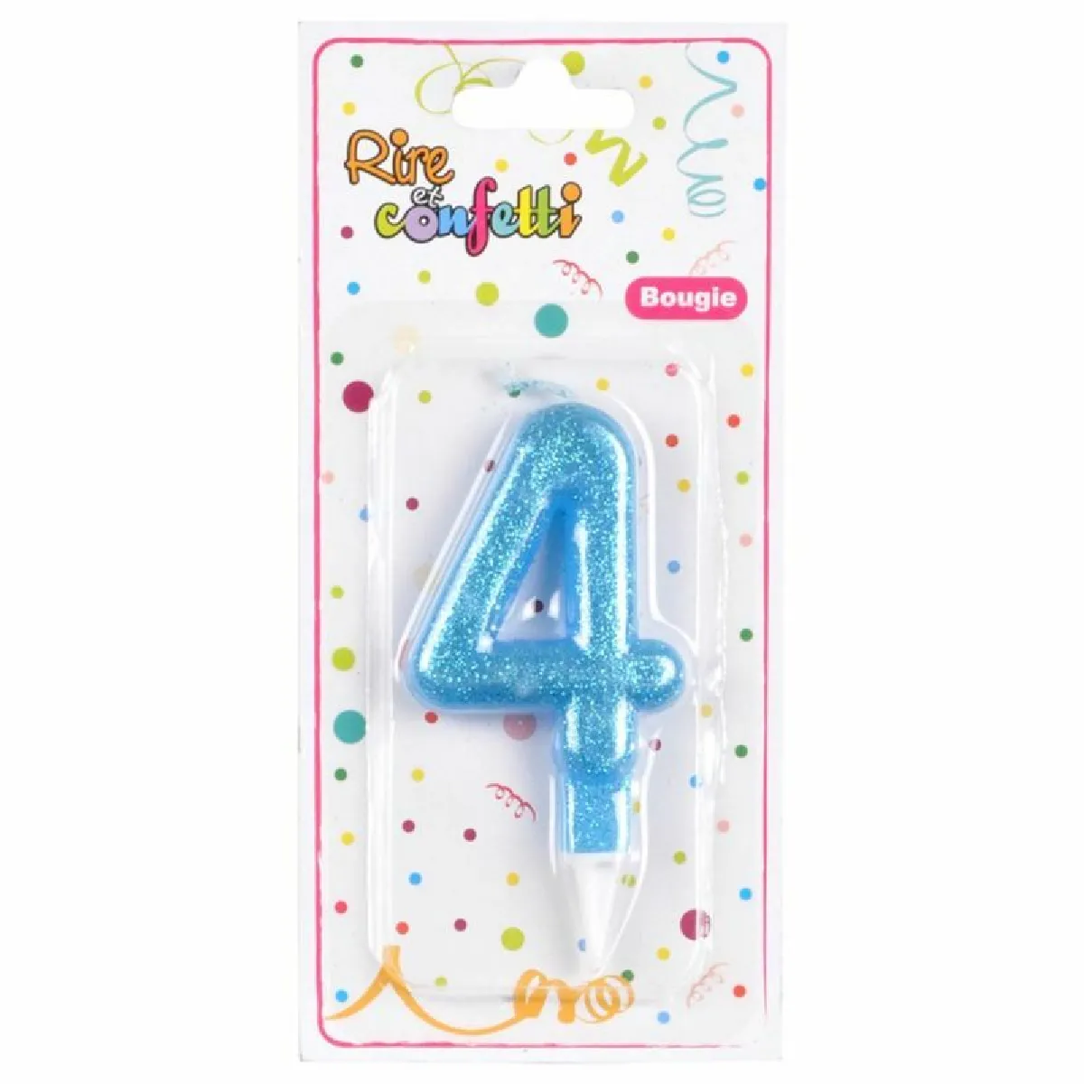 Paris Prix Bougie d'Anniversaire Paillette Chiffre 4 - Bleu