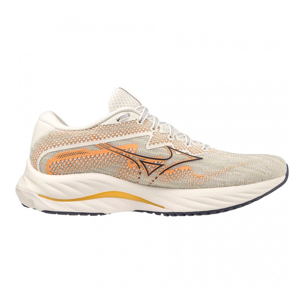 Mizuno WAVE RIDER 27 - Chaussures running Femme snowwhite/nightshadowblue/c.reef