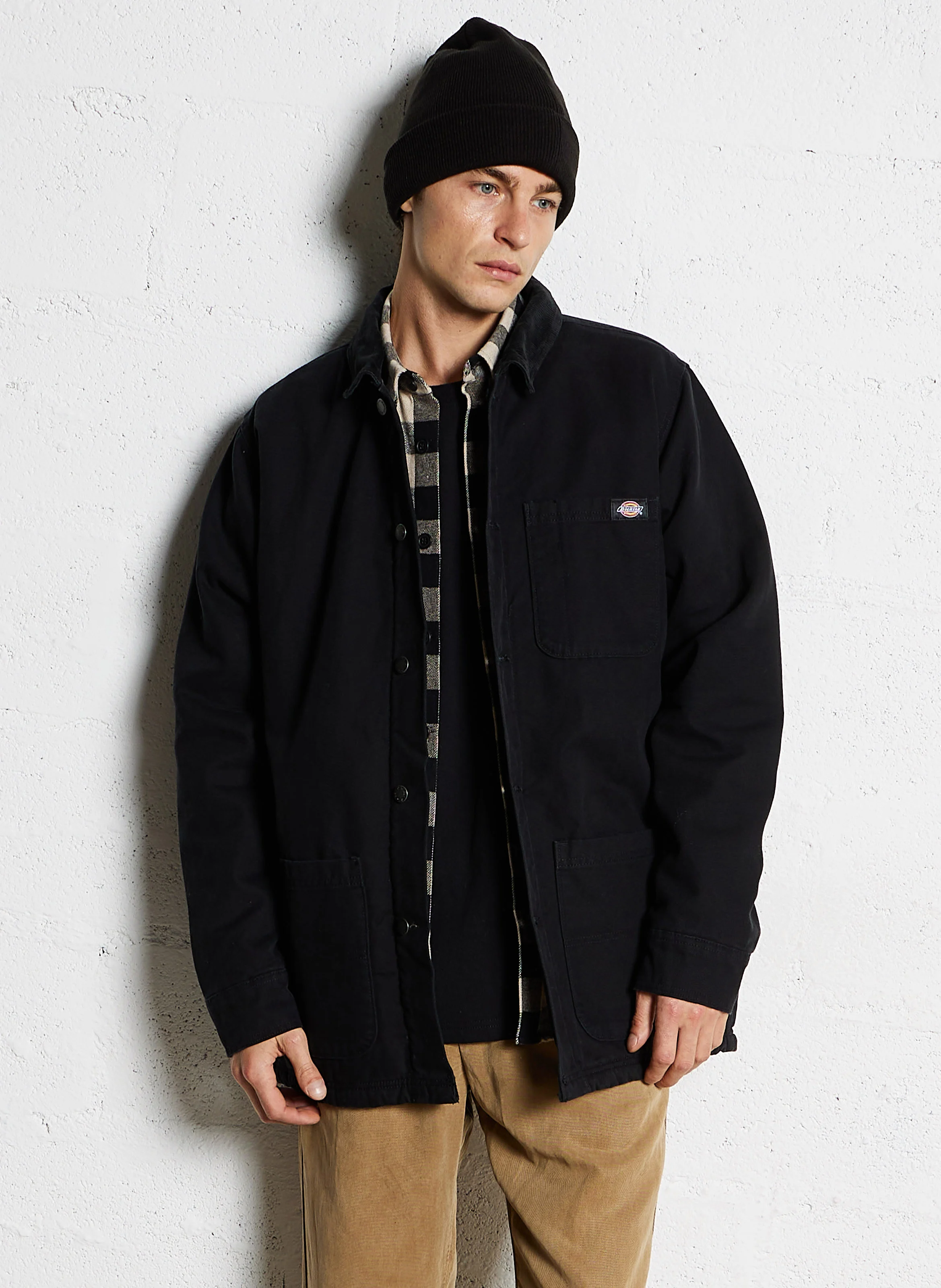 DUCK - Veste col classique en coton | Noir