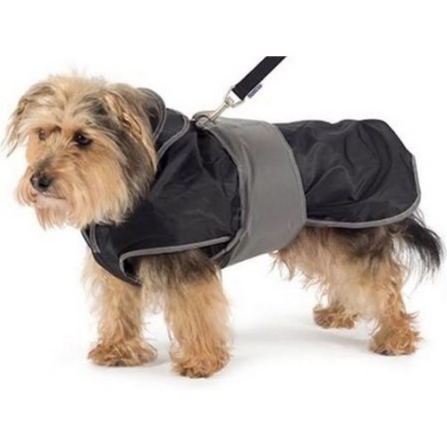 Colete Ancol 2 em 1 com capa para cães, preto