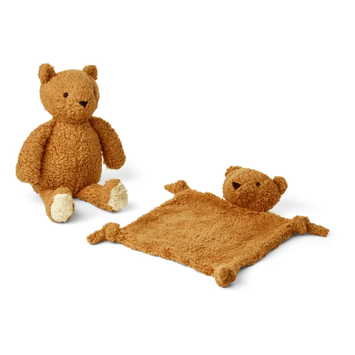 Liewood Doudous en coton bio Ted - Set de 2 | Caramel
