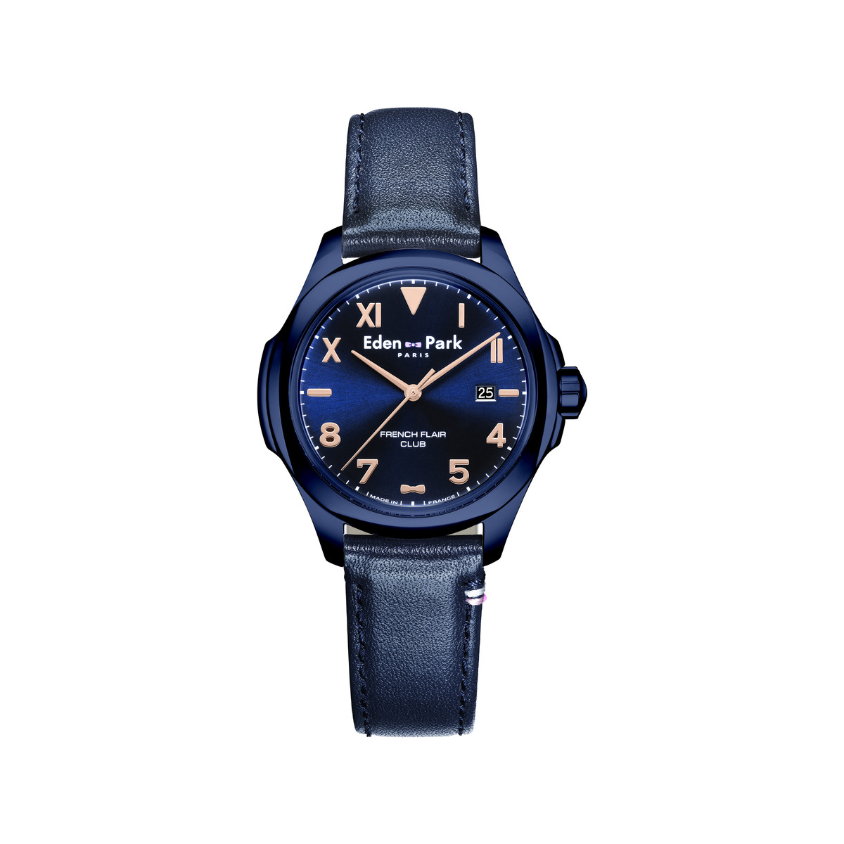Montre EDEN PARK Club homme bracelet cuir bleu