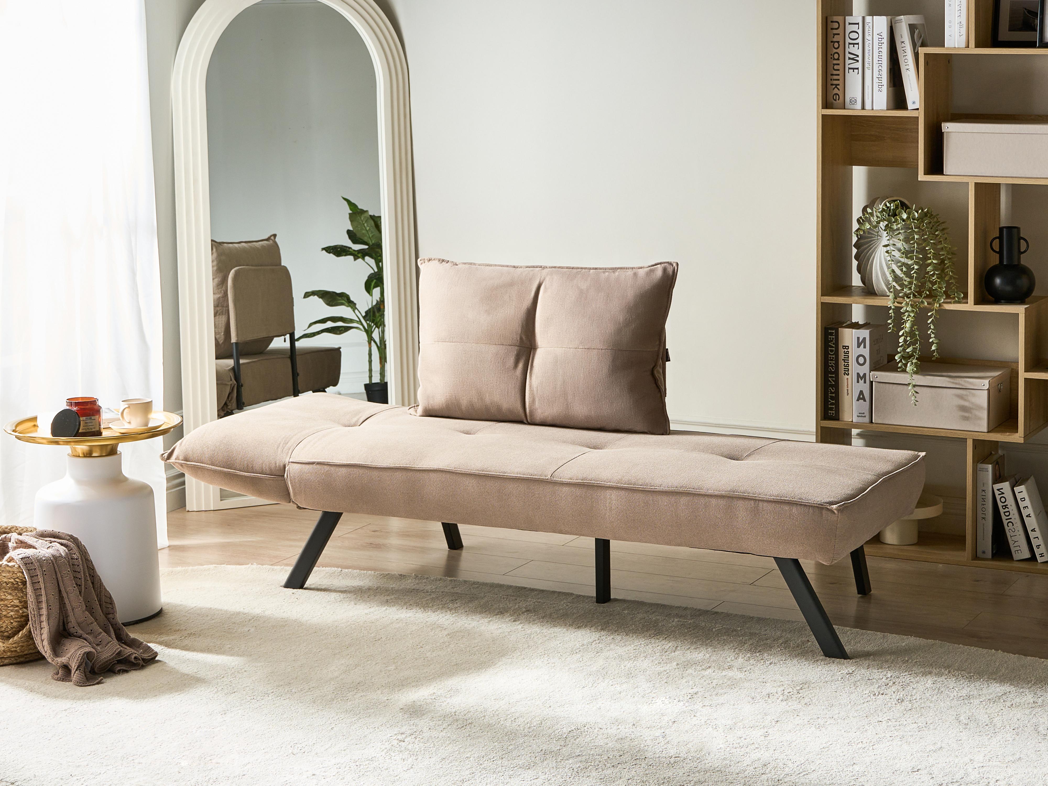 Linkszijdige chaise longue ROCAMADOUR Stof Taupe