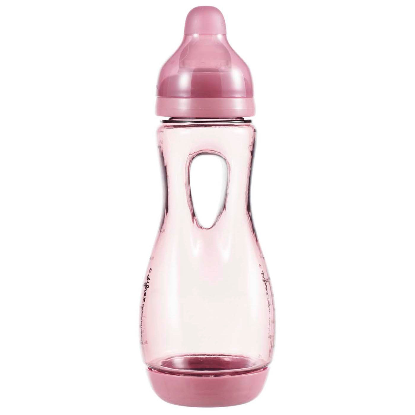 Difrax handgreep fles 240 ml Stone stonegrey roze