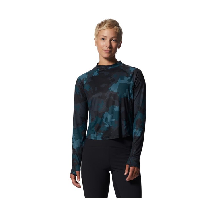Mountain Hardwear Crater Lake LS Crop Shirt Women Dark Marsh Pines Camo