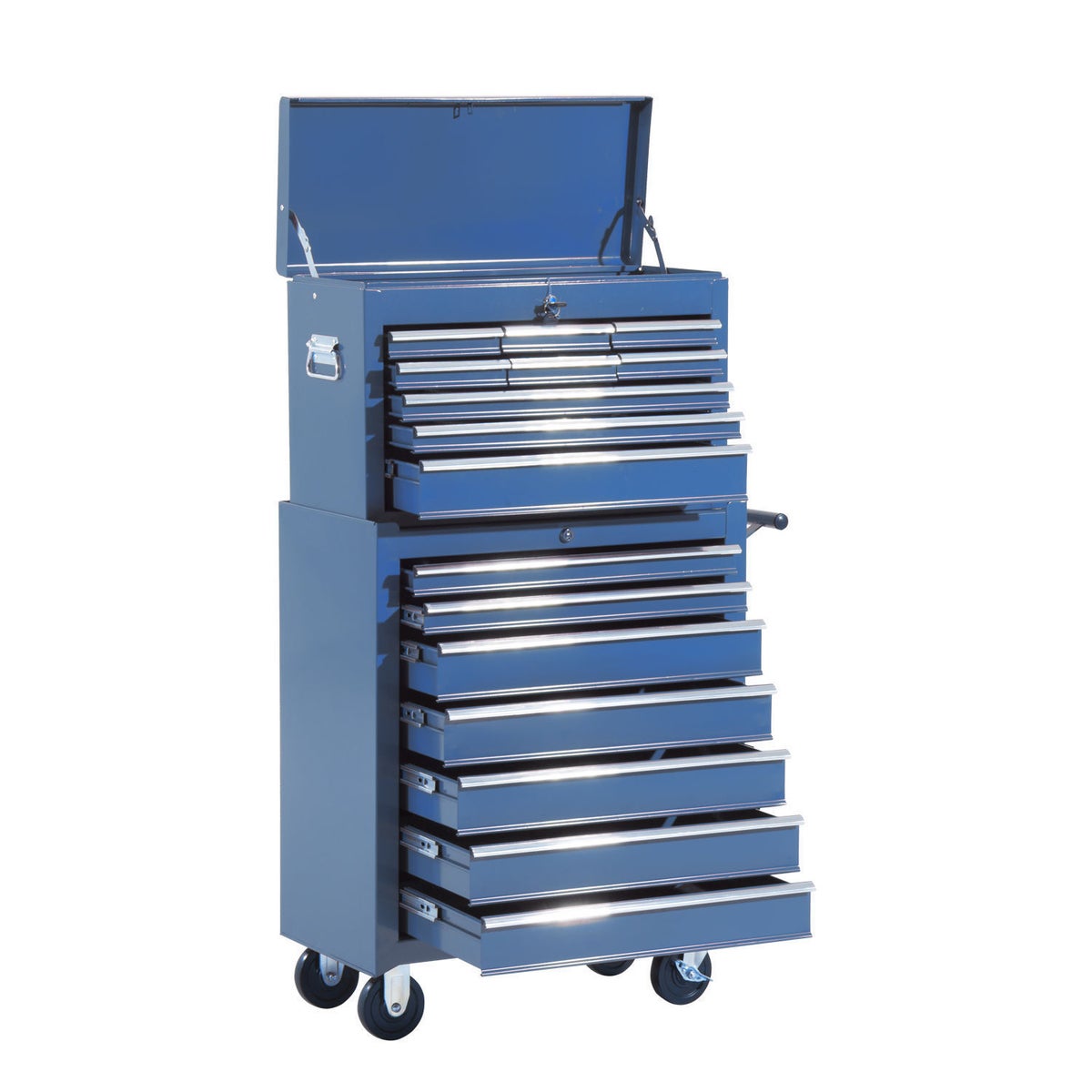HOMCOM, Mobiele Gereedschapswagen, Werkplaatswagen, 61,5L x 33B x 113H cm, Staal, Blauw