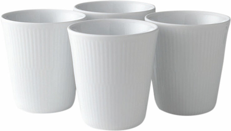 Royal Copenhagen Hvid Riflet 29 cl. termokop 4 stk. Hvid