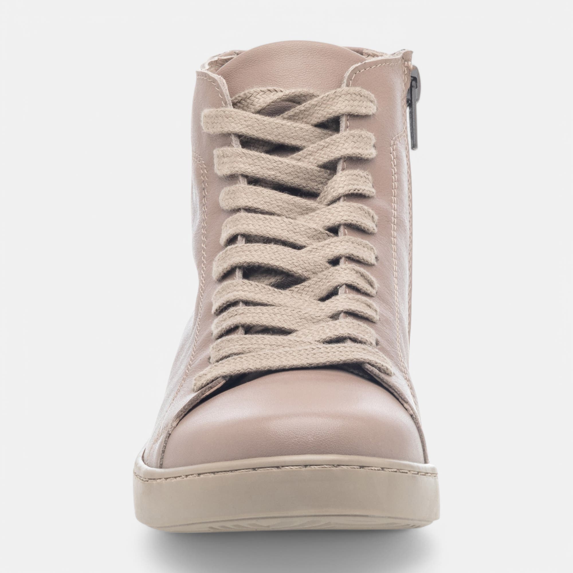 Bottines à lacets Femme en cuir beige