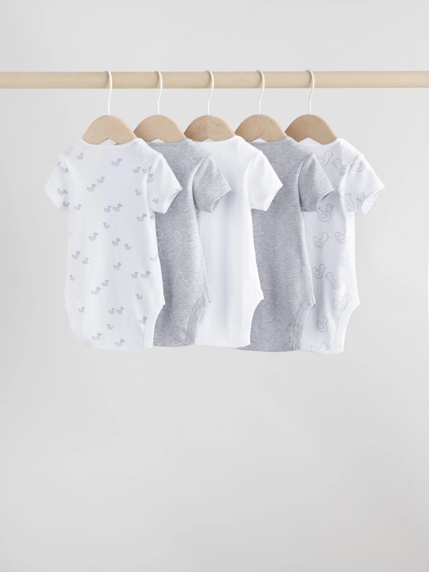 Grijs - Baby Short Sleeved Bodysuits 5 Pack