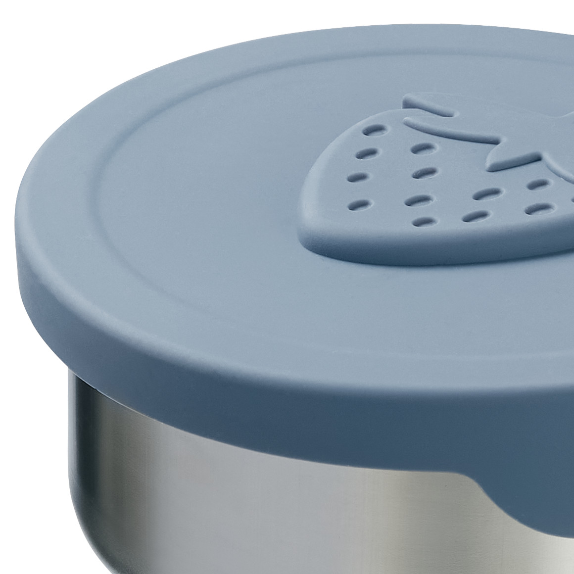 Topolino Pure Collection Runde Brotdose aus Edelstahl blau / silber