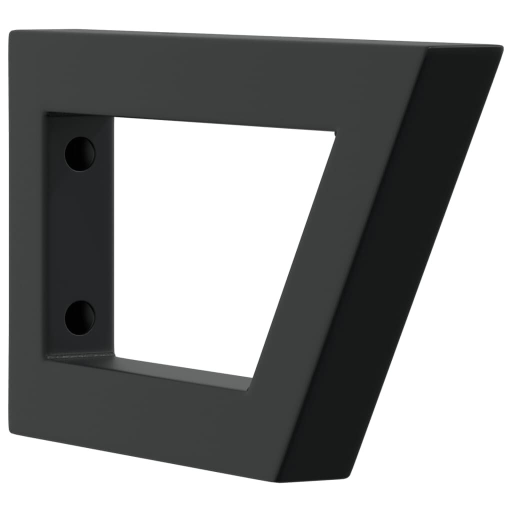 vidaXL Gootsteenplankdragers 2 stuks zwart trapeziumvormig